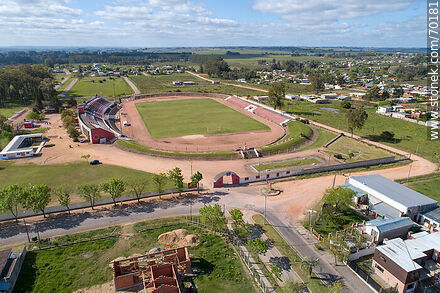 Aerial view of the municipal stadium Centro de Empleados del Comercio - Department of Treinta y Tres - URUGUAY. Photo #70181