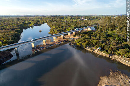Aerial view of the bridge on route 8 over the Olimar Chico River - Department of Treinta y Tres - URUGUAY. Photo #70205