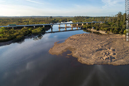 Aerial view of the bridge on route 8 over the Olimar Chico River - Department of Treinta y Tres - URUGUAY. Photo #70202