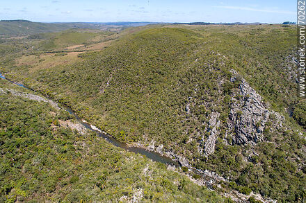 Aerial view of a sector of the Quebrada de los Cuervos. Yerbal Chico Stream - Department of Treinta y Tres - URUGUAY. Photo #70262