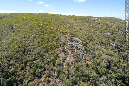 Vista aérea de un sector de la Quebrada de los Cuervos - Departamento de Treinta y Tres - URUGUAY. Foto No. 70252