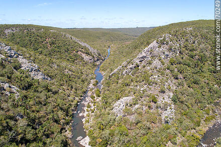 Aerial view of a sector of the Quebrada de los Cuervos. Yerbal Chico Stream - Department of Treinta y Tres - URUGUAY. Photo #70249
