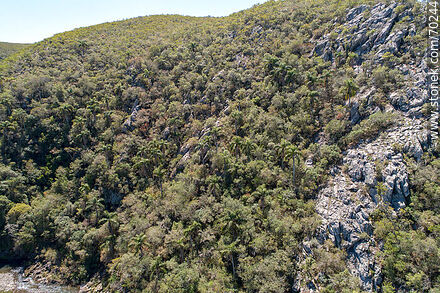 Vista aérea de un sector de la Quebrada de los Cuervos - Departamento de Treinta y Tres - URUGUAY. Foto No. 70244