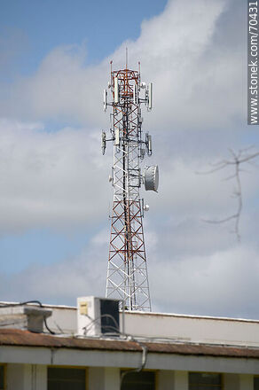 Tower with telephone and microwave antennas - Department of Canelones - URUGUAY. Photo #70431