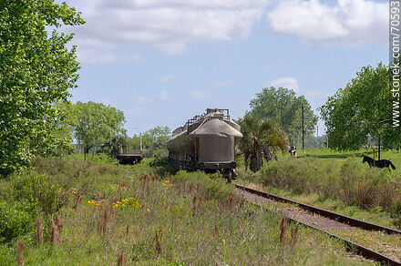 Estación de ferrocarril de Montes. Tren de carga para ANCAP - Departamento de Canelones - URUGUAY. Foto No. 70593