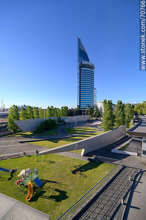 Telecommunications Tower and the adjacent plaza - Antel - Department of Montevideo - URUGUAY. Photo #70766