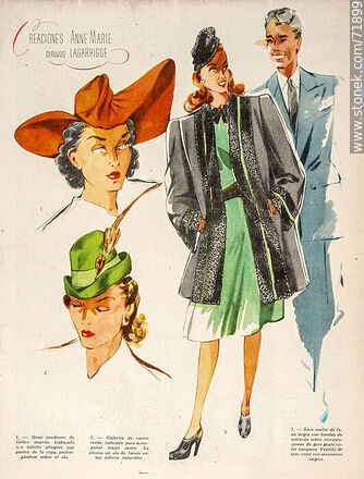 Moda femenina a mediados del siglo XX -  - IMÁGENES VARIAS. Foto No. 71899