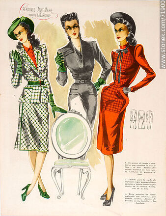 Moda femenina a mediados del siglo XX -  - IMÁGENES VARIAS. Foto No. 71900