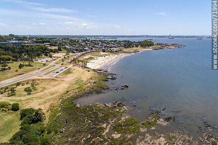 Aerial view of the Cerro beach - Department of Montevideo - URUGUAY. Photo #71994