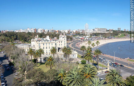 Aerial view of the Rambla Rep. Argentina. Mercosur Building - Department of Montevideo - URUGUAY. Photo #72077