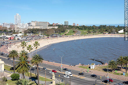 Aerial view of Rep. Argentina promenade. Ramirez Beach - Department of Montevideo - URUGUAY. Photo #72083