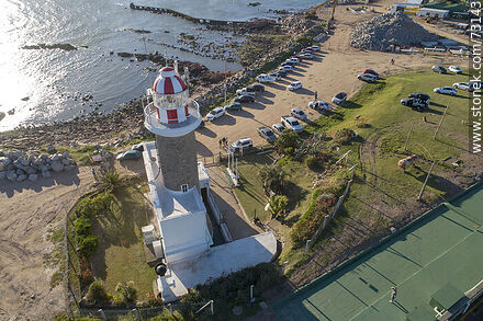 Vista aérea del faro de Punta Carretas - Departamento de Montevideo - URUGUAY. Foto No. 73143