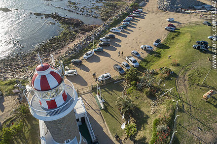 Aerial view of Punta Carretas lighthouse - Department of Montevideo - URUGUAY. Photo #73142