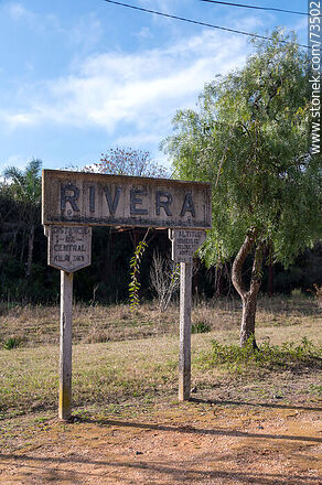 Rivera train station sign - Department of Rivera - URUGUAY. Photo #73502