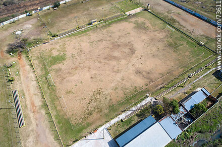 Aerial view of the field of the Peñarol de Rivera club - Department of Rivera - URUGUAY. Photo #73611