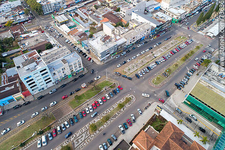 Aerial view of Bulevar Treinta y Tres Orientales and João Pessoa Avenue at the border with Brazil. - Department of Rivera - URUGUAY. Photo #73636