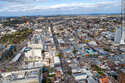 Aerial view of Don Pedro de Ceballos street and the city. - Department of Rivera - URUGUAY. Photo #73622