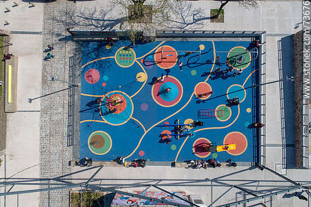 Aerial view of the children's playgrounds at the former Goes terminal - Department of Montevideo - URUGUAY. Photo #73676