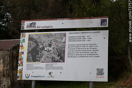 Cartel del circuito minero Ruinas del Cuñapirú - Departamento de Rivera - URUGUAY. Foto No. 73757