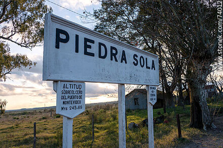 Piedra Sola Train Station Sign - Department of Paysandú - URUGUAY. Photo #74012