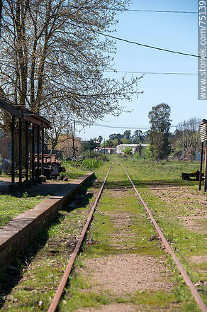 Cazot train station in San Bautista. Old disused rusty track - Department of Canelones - URUGUAY. Photo #75139