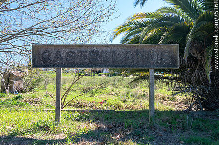 Castellanos railroad station sign - Department of Canelones - URUGUAY. Photo #75168
