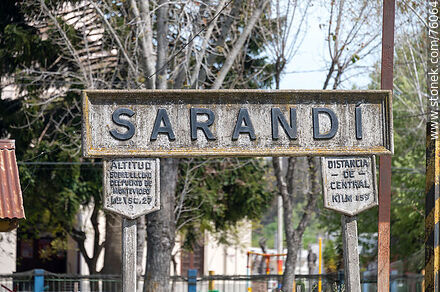 Sarandí Grande Railway Station. Station sign - Department of Florida - URUGUAY. Photo #76064