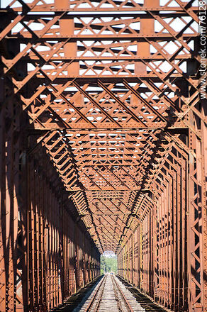 Reticulated iron railway bridge over the Yí River (2021) - Durazno - URUGUAY. Photo #76128