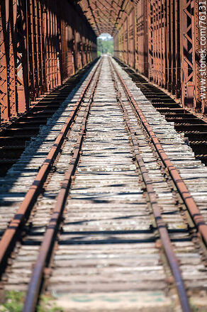 Puente ferroviario de hierro reticulado sobre el río Yí (2021) - Departamento de Durazno - URUGUAY. Foto No. 76131