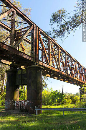 Puente ferroviario sobre la Avenida Churchill y que cruza el río Yí (2021) - Departamento de Durazno - URUGUAY. Foto No. 76425