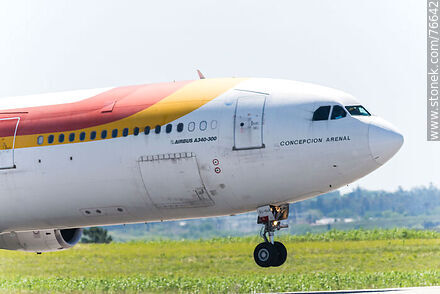 Airbus A340 aircraft of Iberia Concepción Arenal - Department of Canelones - URUGUAY. Photo #76642