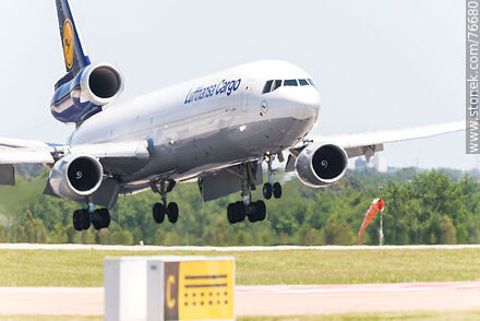 Lufthansa Cargo MD-11 Freighter aircraft landing - Department of Canelones - URUGUAY. Photo #76680