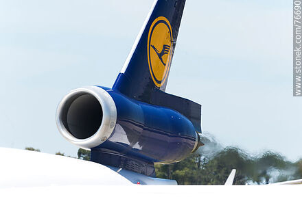 Lufthansa MD-11 Freighter tail rudder turbine - Department of Canelones - URUGUAY. Photo #76690