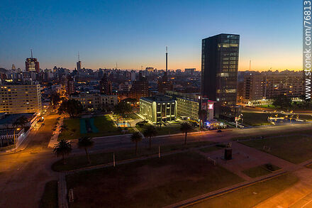 Aerial view from Rambla República Argentina at dawn - Department of Montevideo - URUGUAY. Photo #76813