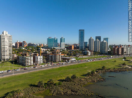 Aerial view of Rambla Armenia and the towers of the Buceo neighborhood - Department of Montevideo - URUGUAY. Photo #76887