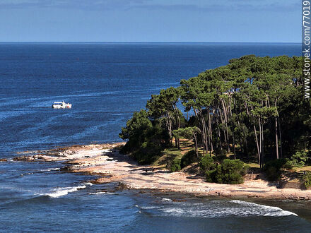 Aerial view of the northern end of the island - Punta del Este and its near resorts - URUGUAY. Photo #77019