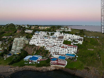 Aerial view of Hotel Casapueblo at sunset - Punta del Este and its near resorts - URUGUAY. Photo #77065