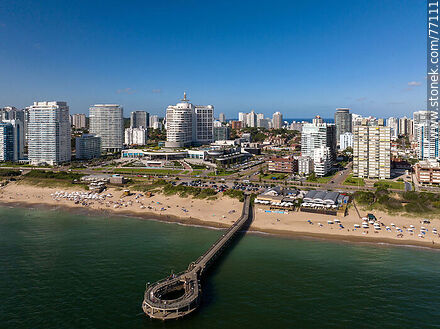 Aerial view of Playa Mansa in the afternoon - Punta del Este and its near resorts - URUGUAY. Photo #77111