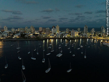 Aerial view of the port at sunset - Punta del Este and its near resorts - URUGUAY. Photo #77204