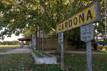 Old train station of Cardona. Station sign - Soriano - URUGUAY. Photo #77356