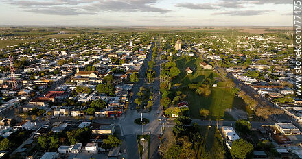 Aerial view of Cardona Boulevard - Florencio Sánchez - Soriano - URUGUAY. Photo #77475