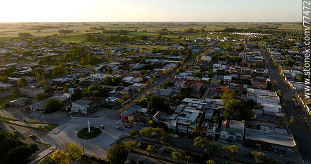 Aerial view of the obelisk on the border between the departments of Colonia and Soriano, looking towards the latter - Soriano - URUGUAY. Photo #77472
