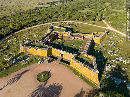 Aerial view of the San Miguel Fort Museum. Cemetery - Department of Rocha - URUGUAY. Photo #78317