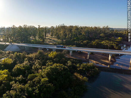 Aerial view of the bridge on route 8 over the Olimar river - Department of Treinta y Tres - URUGUAY. Photo #78345