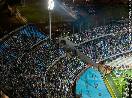 Vista aérea de la tribuna Amsterdam y parte de la América del estadio Cantenario - Departamento de Montevideo - URUGUAY. Foto No. 78458