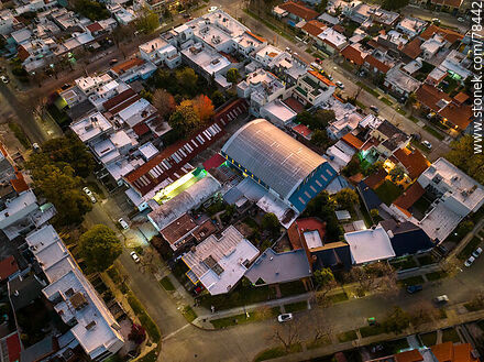 Aerial view of the corner of Santiago Gadea and Alicante streets. Miramar Club - Department of Montevideo - URUGUAY. Photo #78442