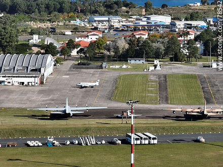 Aerial view of Air Force aircraft and Route 101 - Department of Canelones - URUGUAY. Photo #78542