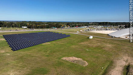 Aerial view of solar panels at the airport - Department of Canelones - URUGUAY. Photo #78528