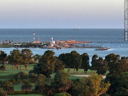 Aerial view of the Golf Club, Punta Brava and Punta Carretas lighthouse - Department of Montevideo - URUGUAY. Photo #78667