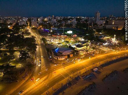 Aerial photo of Parque Rodó at Rambla Wilson and Sarmiento Avenue at dusk. - Department of Montevideo - URUGUAY. Photo #78855